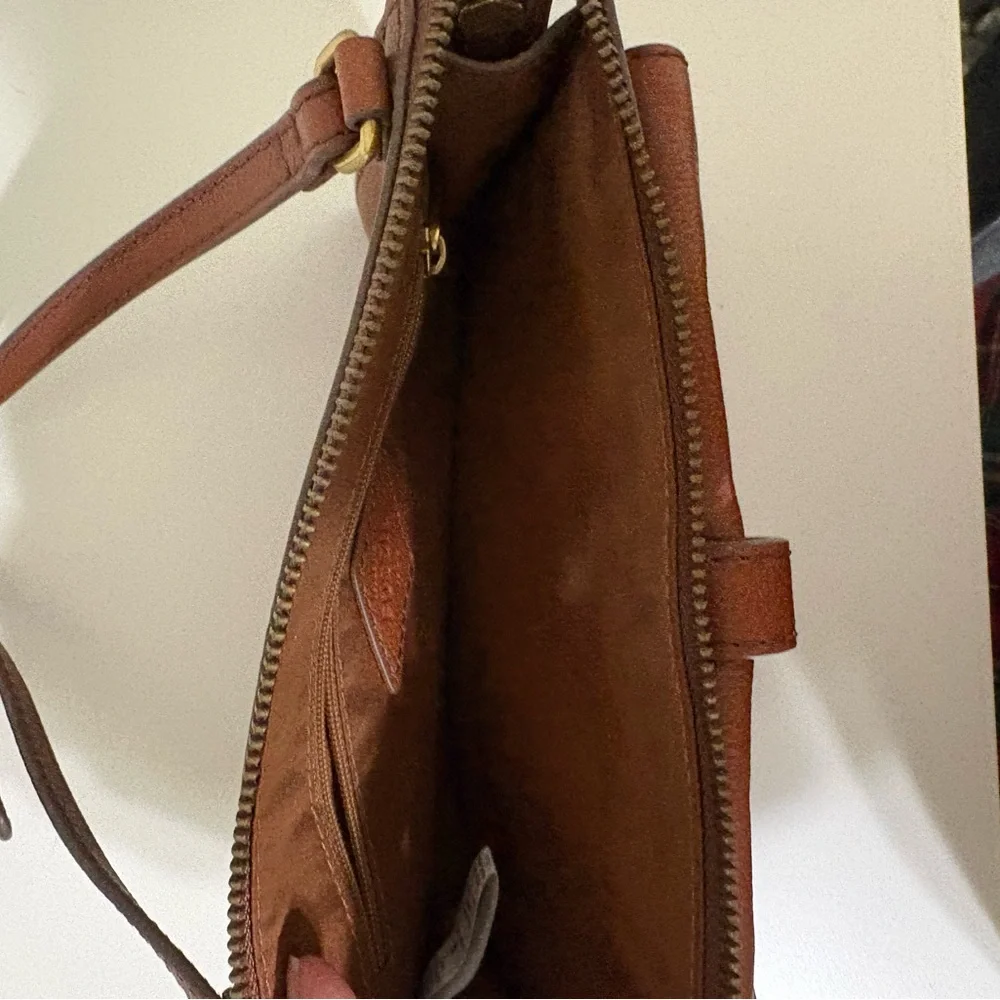 Fossil Brown Leather Crossbody Bag
